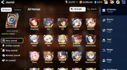 [GLOBAL] [INSTANT] Epic 7 Seven 2ML Tori + Artifact + Operator Sigret Closer Charles Angel Angelica + ML pulls Starter Account-Mobile Games Starter