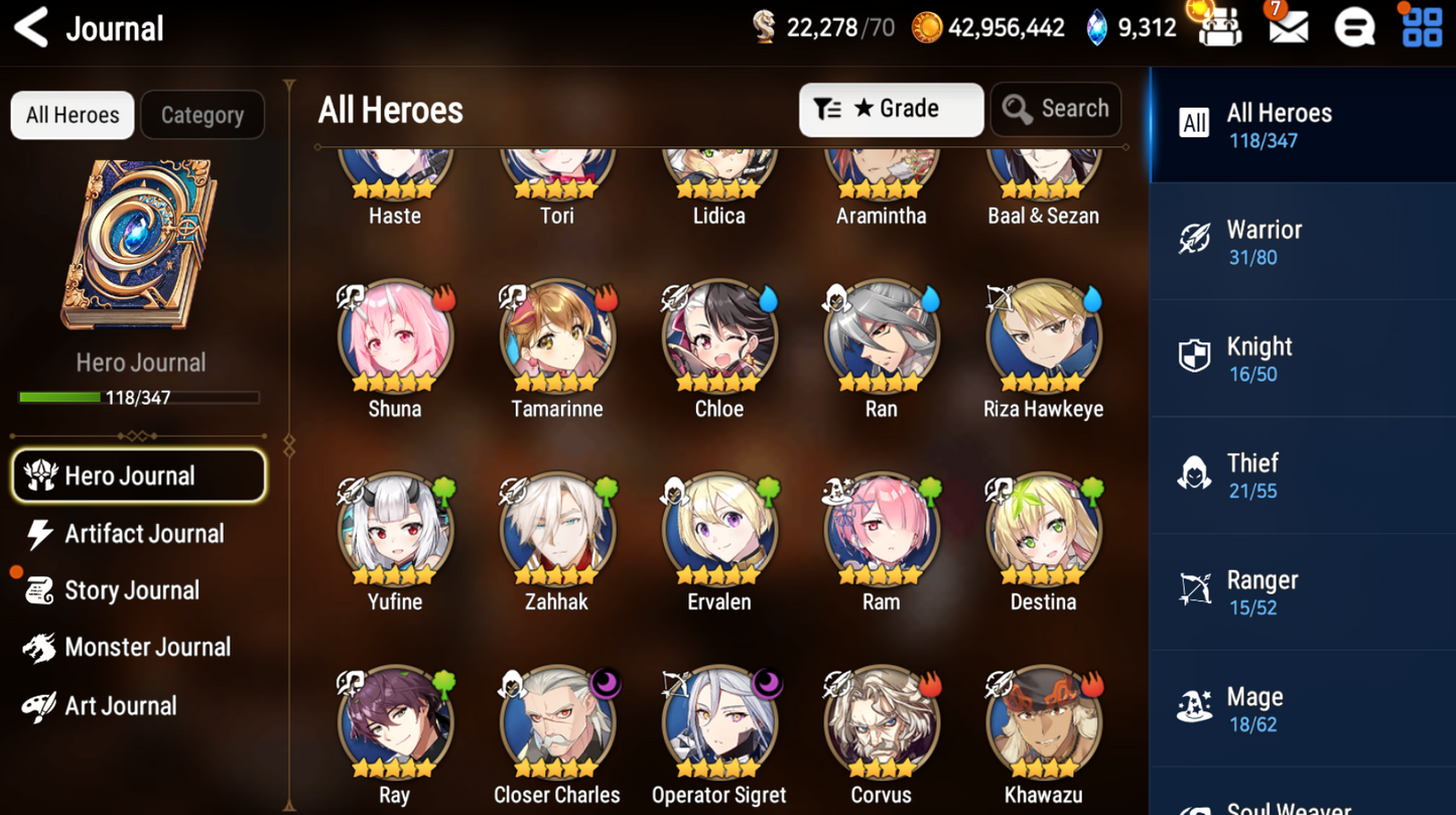 [GLOBAL] [INSTANT] Epic 7 Seven 2ML Tori + Artifact + Operator Sigret Closer Charles Angel Angelica + ML pulls Starter Account-Mobile Games Starter