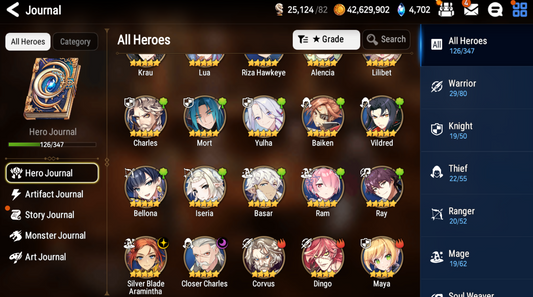 [GLOBAL] [INSTANT] Epic 7 Seven 2ML Tori + Artifact + Silver Blade Aramintha Closer Charles Baiken Angel Angelica + ML pulls Starter Account-Mobile Games Starter