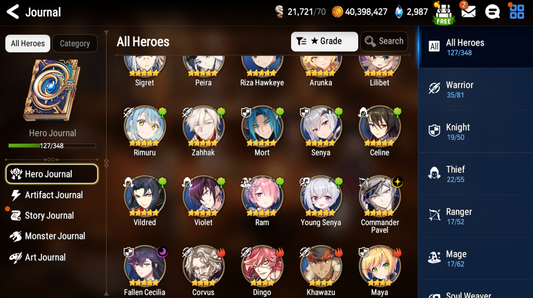 [GLOBAL] [INSTANT] Epic 7 Seven 2ML Young Senya+artifact Commander Pavel Fallen Cecilia Rimuru + ML pulls + Name Starter Account-Mobile Games Starter