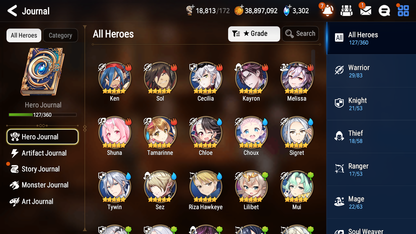 [GLOBAL] [INSTANT] Epic 7 Seven 2ML Young Senya+artifact Solitaria of the Snow Death Dealer Ray + 40ML pulls +20 Speed + Name Starter Account-Mobile Games Starter