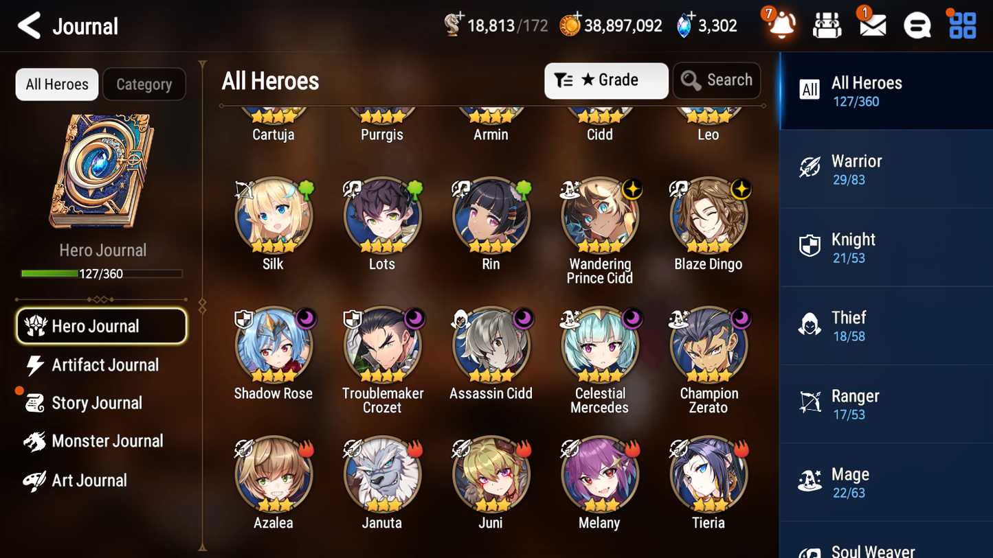 [GLOBAL] [INSTANT] Epic 7 Seven 2ML Young Senya+artifact Solitaria of the Snow Death Dealer Ray + 40ML pulls +20 Speed + Name Starter Account-Mobile Games Starter