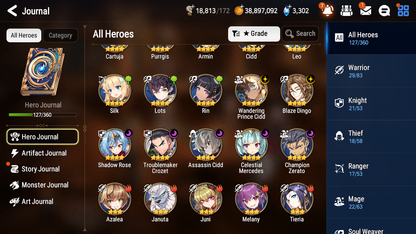 [GLOBAL] [INSTANT] Epic 7 Seven 2ML Young Senya+artifact Solitaria of the Snow Death Dealer Ray + 40ML pulls +20 Speed + Name Starter Account-Mobile Games Starter