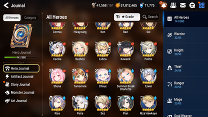[GLOBAL] [INSTANT] Epic 7 Seven 2ML Zio Midnight Gala Lilias Angel Angelica + 75 ML pulls 11k Skystones +20 Speed +Name Starter Account-Mobile Games Starter