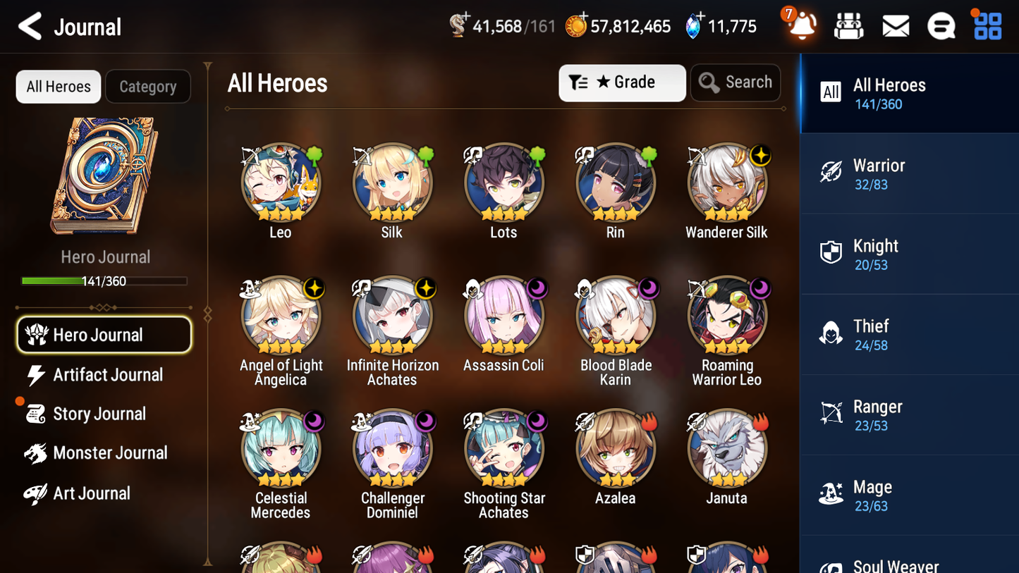 [GLOBAL] [INSTANT] Epic 7 Seven 2ML Zio Midnight Gala Lilias Angel Angelica + 75 ML pulls 11k Skystones +20 Speed +Name Starter Account-Mobile Games Starter