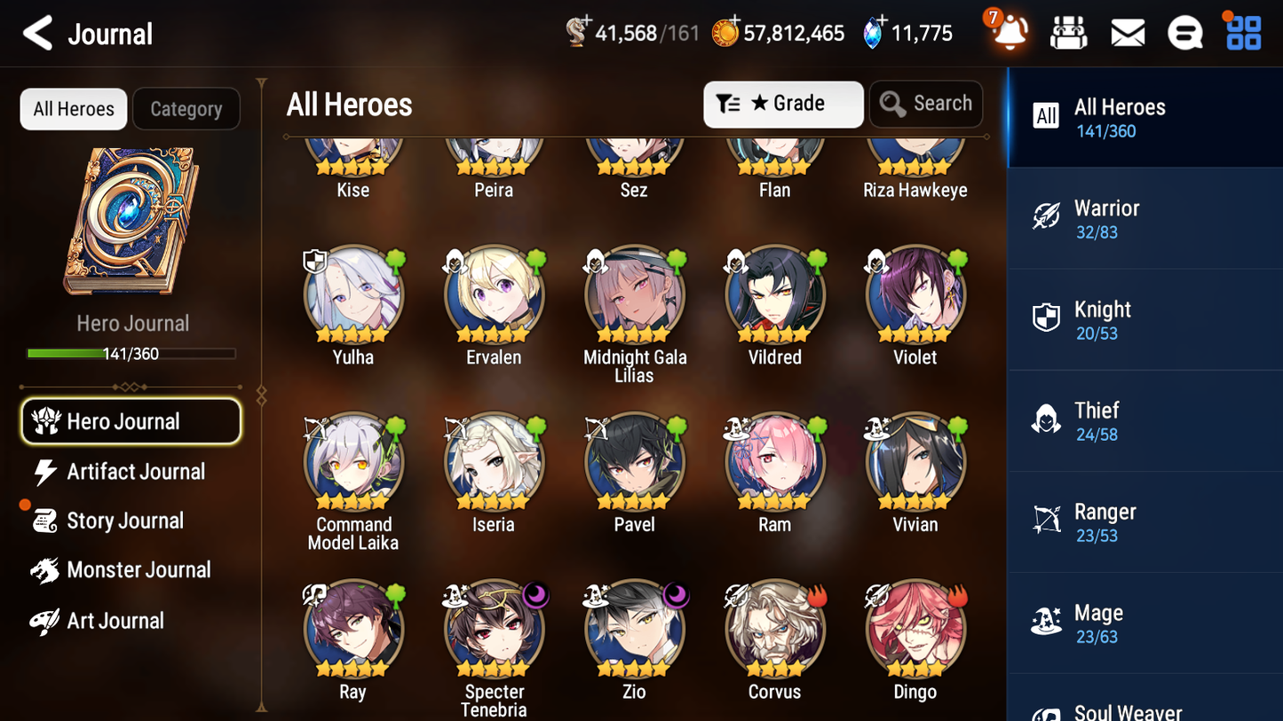 [GLOBAL] [INSTANT] Epic 7 Seven 2ML Zio Midnight Gala Lilias Angel Angelica + 75 ML pulls 11k Skystones +20 Speed +Name Starter Account-Mobile Games Starter
