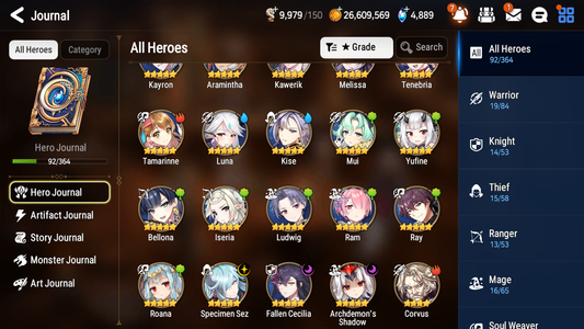 [GLOBAL] [INSTANT] Epic 7 Seven 3ML 1LIM Fallen Cecilia Archdemon's Shadow Specimen Sez Luna + ML Mystics pulls + 20 Speed Aged Starter Account-Mobile Games Starter