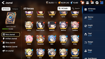 [GLOBAL] [INSTANT] Epic 7 Seven 3ML 1LIM New Moon Luna Briar Witch Iseria Requiem Roana Rem +10k Gems +48ML pulls + 20 Speed Starter Account-Mobile Games Starter