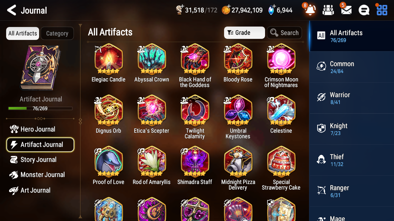 [GLOBAL] [INSTANT] Epic 7 Seven 3ML 1LIM Sea Phantom Politis Dragon Bride Senya Krau Perfumer Byblis + 51ML pulls +20 Speed + Name Starter Account-Mobile Games Starter