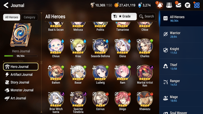 [GLOBAL] [INSTANT] Epic 7 Seven 3ML 2LIM Briar Witch Iseria Specter Tenebria Ken Seaside Bellona Baiken + ML pulls Mystics + 20 Speed Aged Starter Account-Mobile Games Starter