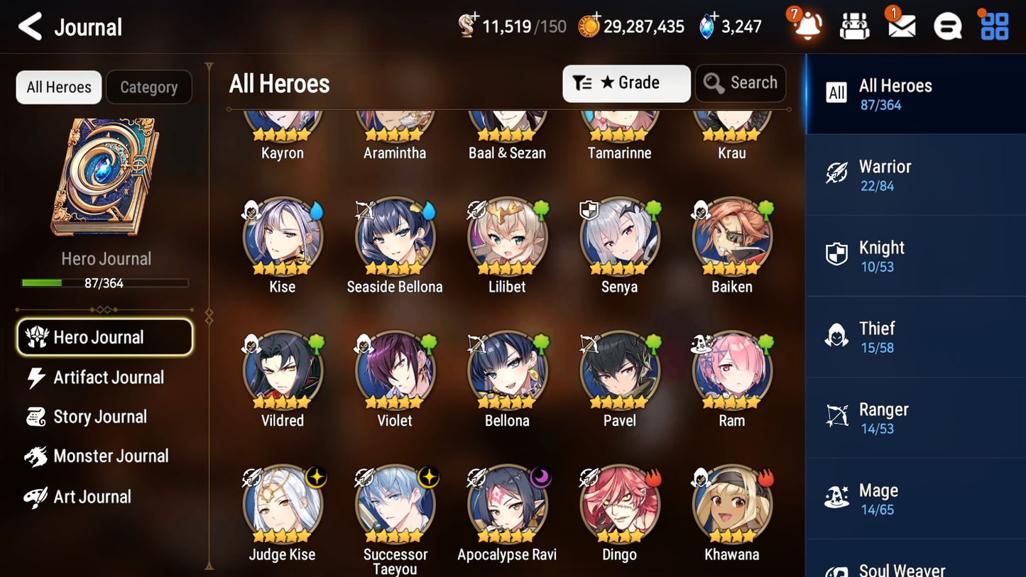 [GLOBAL] [INSTANT] Epic 7 Seven 3ML 2LIM Successor Taeyou Apocalypse Ravi Judge Kise Seaside Bellona Baiken + ML Mystics pulls + 20 Speed Aged Starter Account-Mobile Games Starter