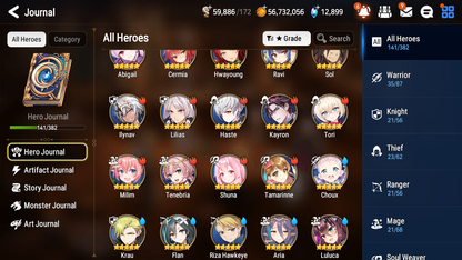 [GLOBAL] [INSTANT] Epic 7 Seven 3ML 2LIM Summer Fumyr Tori Belian Briar Witch Iseria Remnant Violet + 81ML pulls 13k skystones 2500 mystics+20 Speed + Name Starter Account-Mobile Games Starter