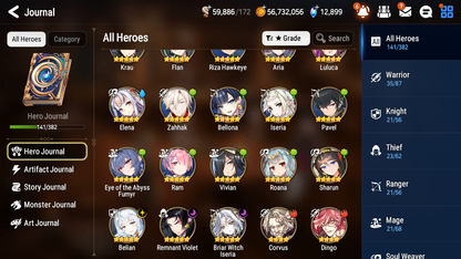 [GLOBAL] [INSTANT] Epic 7 Seven 3ML 2LIM Summer Fumyr Tori Belian Briar Witch Iseria Remnant Violet + 81ML pulls 13k skystones 2500 mystics+20 Speed + Name Starter Account-Mobile Games Starter