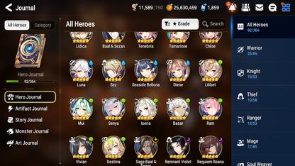 [GLOBAL] [INSTANT] Epic 7 Seven 3ML 3LIM Requiem Roana Remnant Violet Sage Baal Luna Seaside Bellona Diene + ML pulls Mystics+20 Speed Starter Account-Mobile Games Starter