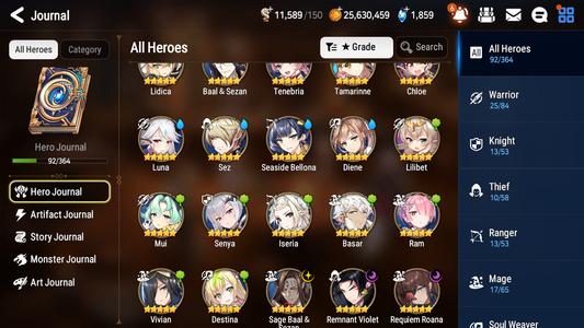 [GLOBAL] [INSTANT] Epic 7 Seven 3ML 3LIM Requiem Roana Remnant Violet Sage Baal Luna Seaside Bellona Diene + ML pulls Mystics+20 Speed Starter Account-Mobile Games Starter