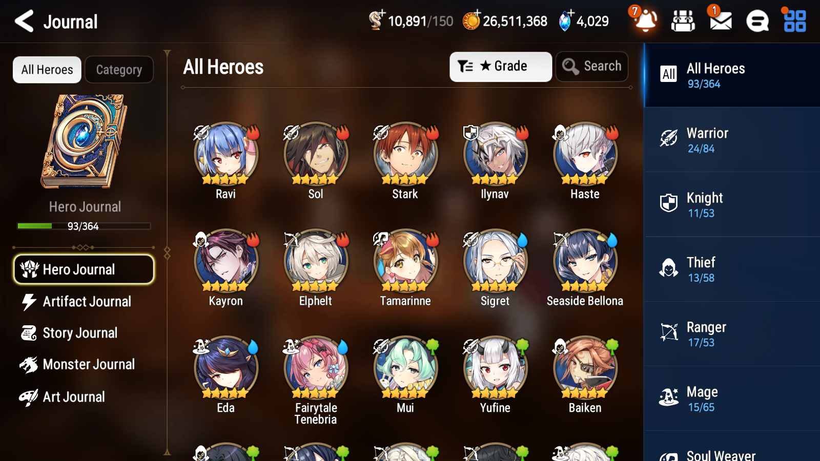 [GLOBAL] [INSTANT] Epic 7 Seven 3ML 4LIM Apocalypse Ravi Luluca Ray Seaside Bellona Fairytale Tenebria Baiken Elphelt + ML Mystics pulls + 20 Speed Aged Starter Account-Mobile Games Starter