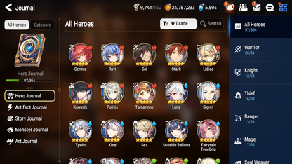 [GLOBAL] [INSTANT] Epic 7 Seven 3ML 4LIM Straze Faithless Lidica Fallen Cecilia Seaside Bellona Fairytale Tenebria Luna Baiken + ML pulls Mystics + 20 Speed Aged Starter Account-Mobile Games Starter