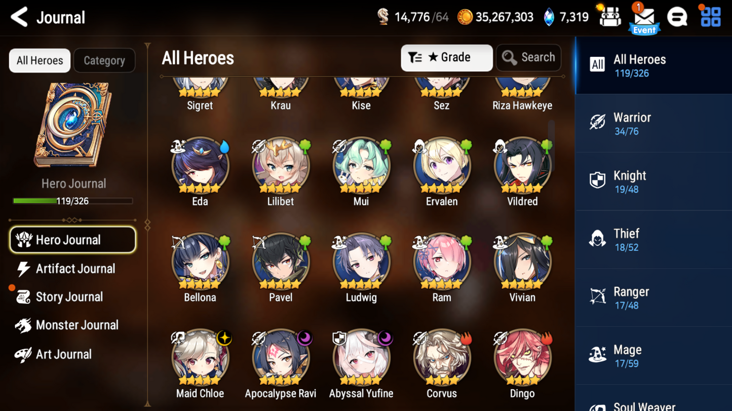 [GLOBAL] [INSTANT] Epic 7 Seven 3ML Abyssal Yufine Apocalypse Ravi Maid Chloe + ML pulls + Name Starter Account-Mobile Games Starter