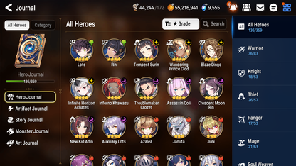 [GLOBAL] [INSTANT] Epic 7 Seven 3ML Abyssal Yufine Requiem Roana Ken + 63ML pulls 9k skystones 1250 mystics+ 20 Speed + Name Starter Account-Mobile Games Starter