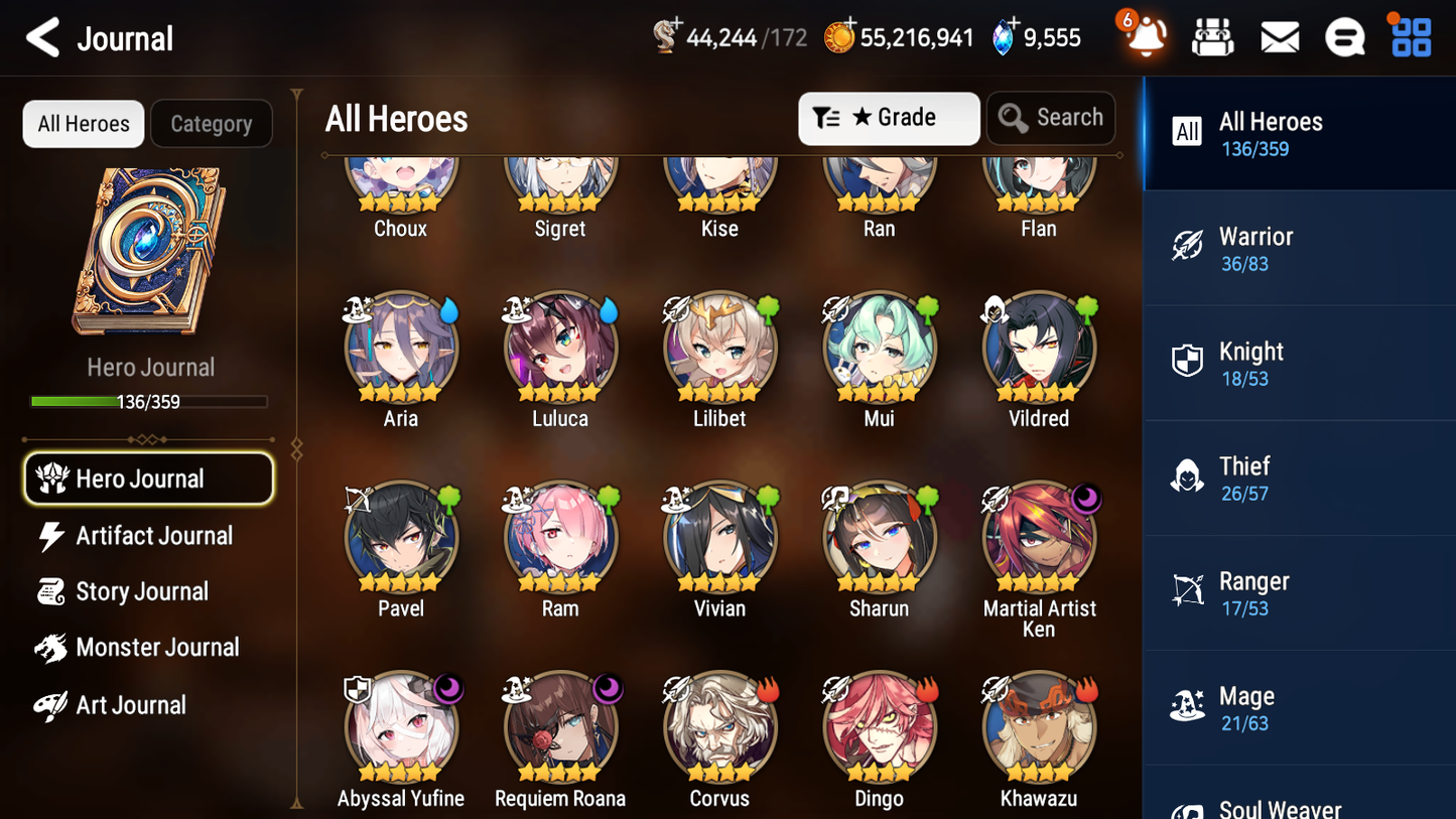 [GLOBAL] [INSTANT] Epic 7 Seven 3ML Abyssal Yufine Requiem Roana Ken + 63ML pulls 9k skystones 1250 mystics+ 20 Speed + Name Starter Account-Mobile Games Starter