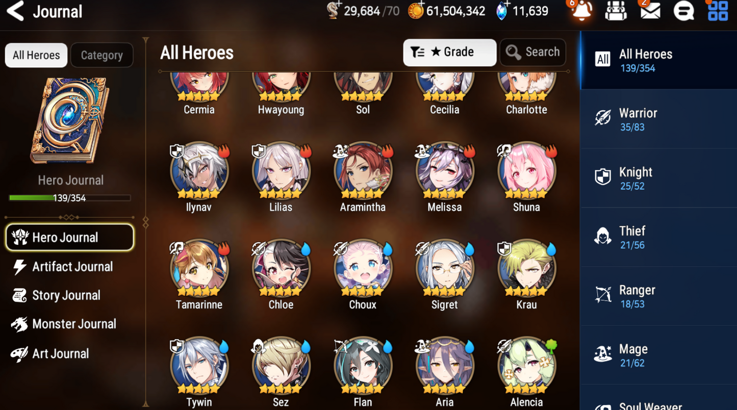 [GLOBAL] [INSTANT] Epic 7 Seven 3ML Abyssal Yufine Top Model Luluca Architect Laika + 63ML pulls 11k skystones 1300 mystics+ Name Starter Account-Mobile Games Starter