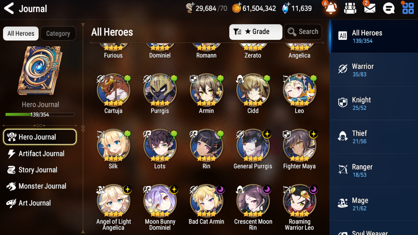[GLOBAL] [INSTANT] Epic 7 Seven 3ML Abyssal Yufine Top Model Luluca Architect Laika + 63ML pulls 11k skystones 1300 mystics+ Name Starter Account-Mobile Games Starter