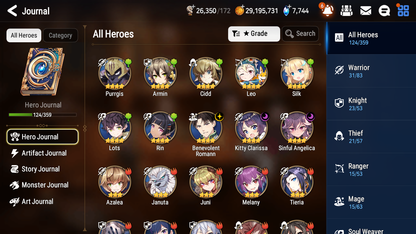 [GLOBAL] [INSTANT] Epic 7 Seven 3ML Boss Arunka Remnant Violet Apocalypse Ravi + 55ML pulls +20 Speed + Name Starter Account-Mobile Games Starter