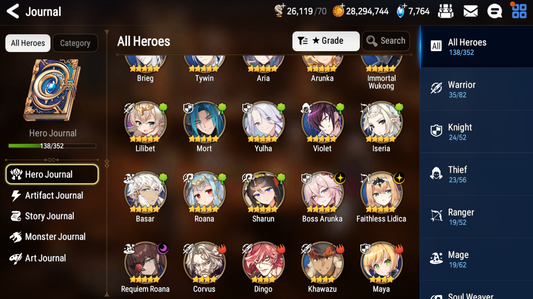 [GLOBAL] [INSTANT] Epic 7 Seven 3ML Boss Arunka Requiem Roana Faithless Lidica + ML pulls + Name Starter Account-Mobile Games Starter