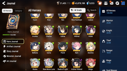 [GLOBAL] [INSTANT] Epic 7 Seven 3ML double Luna (New Moon Luna+Luna) + Arbiter Vildred Ruele + ML pulls + 20 Speed + Name Starter Account-Mobile Games Starter
