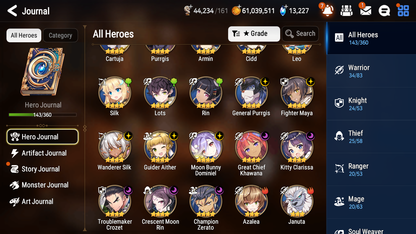 [GLOBAL] [INSTANT] Epic 7 Seven 3ML Hellion Lua DJ Basar + 77ML pulls 13k skystones + 20 Speed + Name Starter Account-Mobile Games Starter