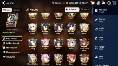 [GLOBAL] [INSTANT] Epic 7 Seven 3ML Hellion Lua DJ Basar + 77ML pulls 13k skystones + 20 Speed + Name Starter Account-Mobile Games Starter