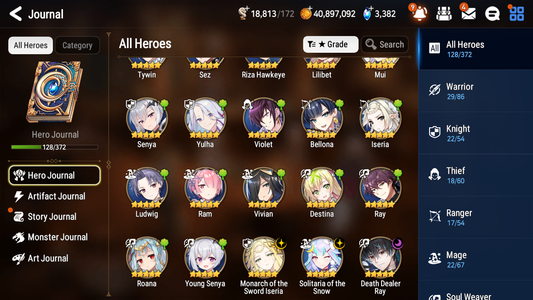 [GLOBAL] [INSTANT] Epic 7 Seven 3ML Monarch of the Sword Iseria Young Senya+artifact Solitaria of the Snow Death Dealer Ray + 40ML pulls +20 Speed + Name Starter Account-Mobile Games Starter