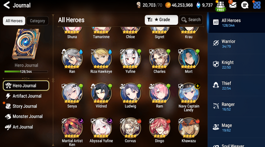 [GLOBAL] [INSTANT] Epic 7 Seven 3ML Navy Captain Landy Abyssal Yufine + ML pulls Starter Account-Mobile Games Starter