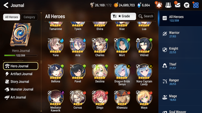 [GLOBAL] [INSTANT] Epic 7 Seven 3ML Navy Captain Landy Dragon Bride Senya Kawerik + 49ML pulls +20 Speed +Name Starter Account-Mobile Games Starter
