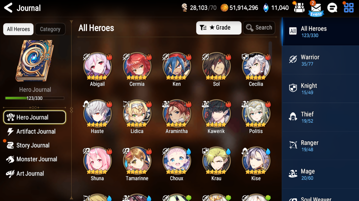 [GLOBAL] [INSTANT] Epic 7 Seven 3ML New Moon Luna Apocalypse Ravi Corvus +11k Gems +36 ML pulls Starter Account-Mobile Games Starter