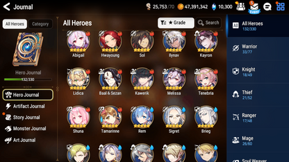 [GLOBAL] [INSTANT] Epic 7 Seven 3ML New Moon Luna Briar Witch Iseria Requiem Roana Rem +10k Gems +33 ML pulls Starter Account-Mobile Games Starter