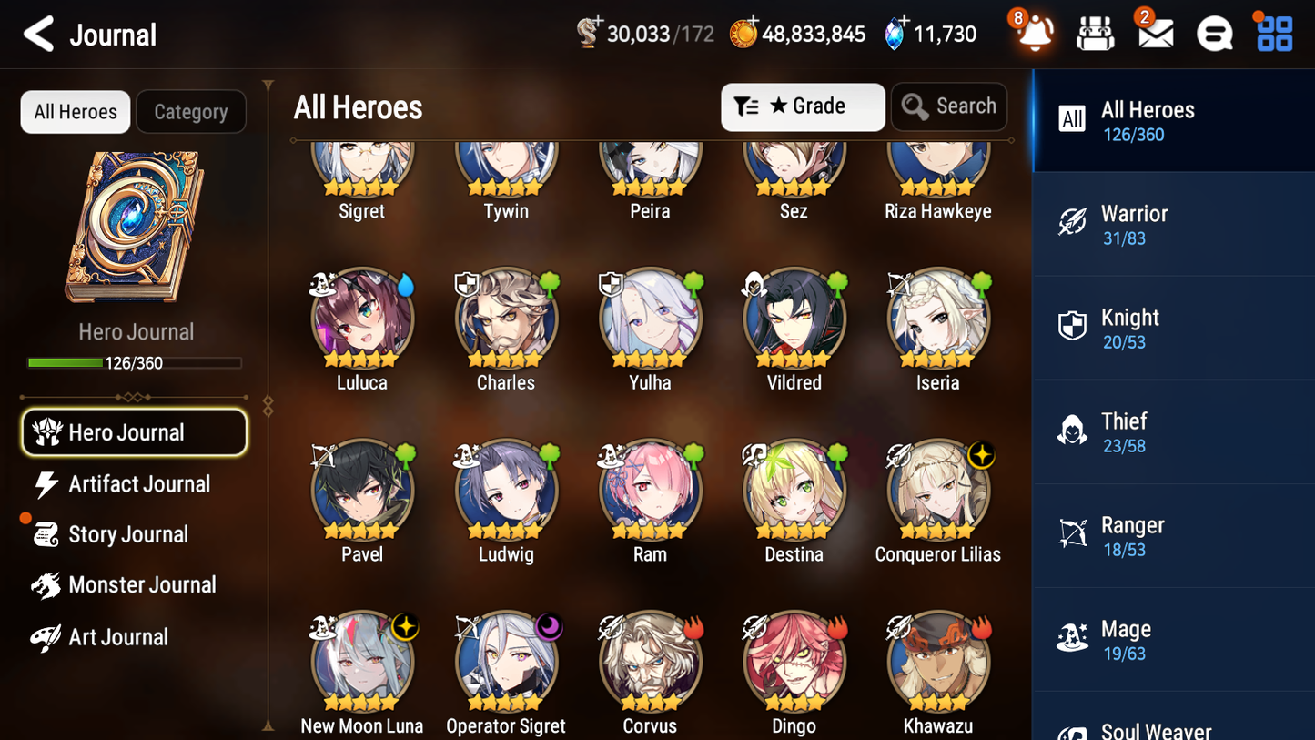 [GLOBAL] [INSTANT] Epic 7 Seven 3ML New Moon Luna Conqueror Lilias +11k Gems + 50ML pulls + 20 Speed Starter Account-Mobile Games Starter