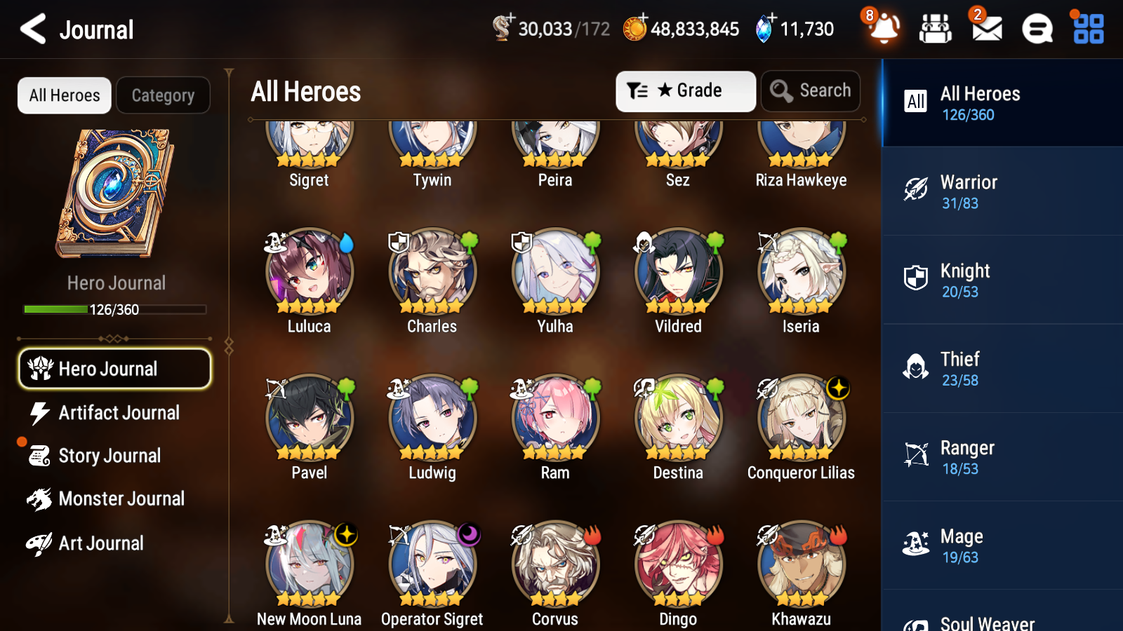 [GLOBAL] [INSTANT] Epic 7 Seven 3ML New Moon Luna Conqueror Lilias +11k Gems + 50ML pulls + 20 Speed Starter Account-Mobile Games Starter