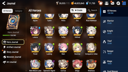 [GLOBAL] [INSTANT] Epic 7 Seven 3ML New Moon Luna Conqueror Lilias +11k Gems + 50ML pulls + 20 Speed Starter Account-Mobile Games Starter