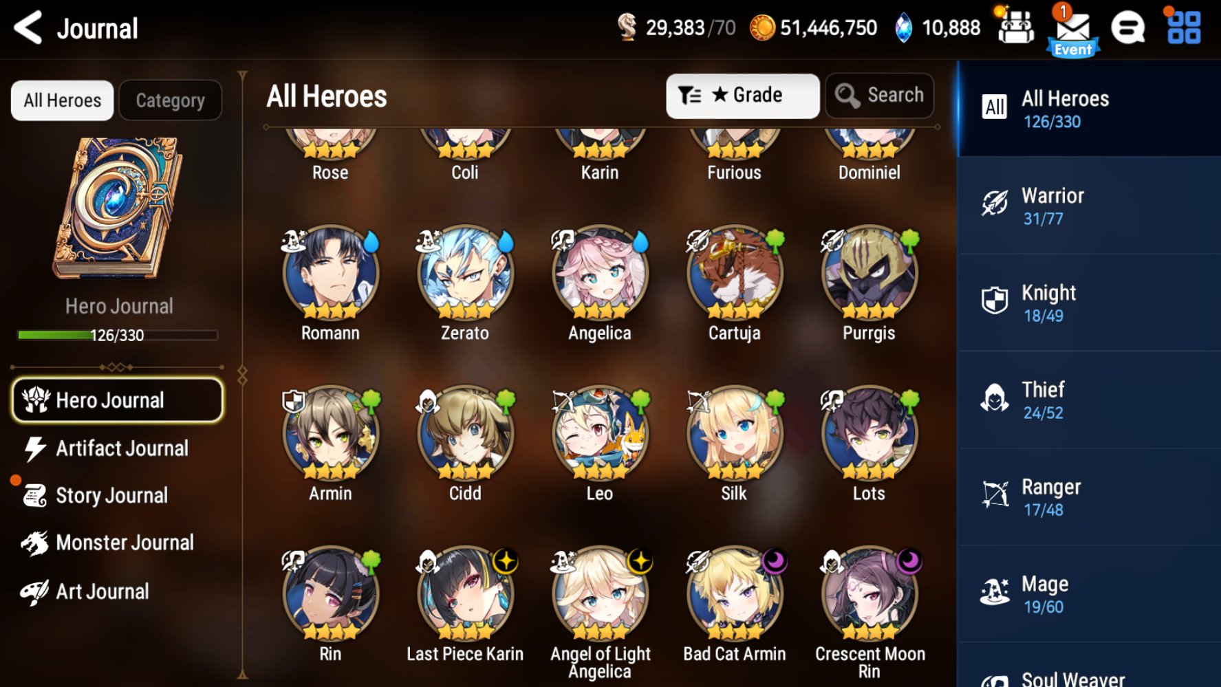 [GLOBAL] [INSTANT] Epic 7 Seven 3ML New Moon Luna Dark Corvus Fallen Cecilia Jack +11k Gems +37 ML pulls Starter Account-Mobile Games Starter