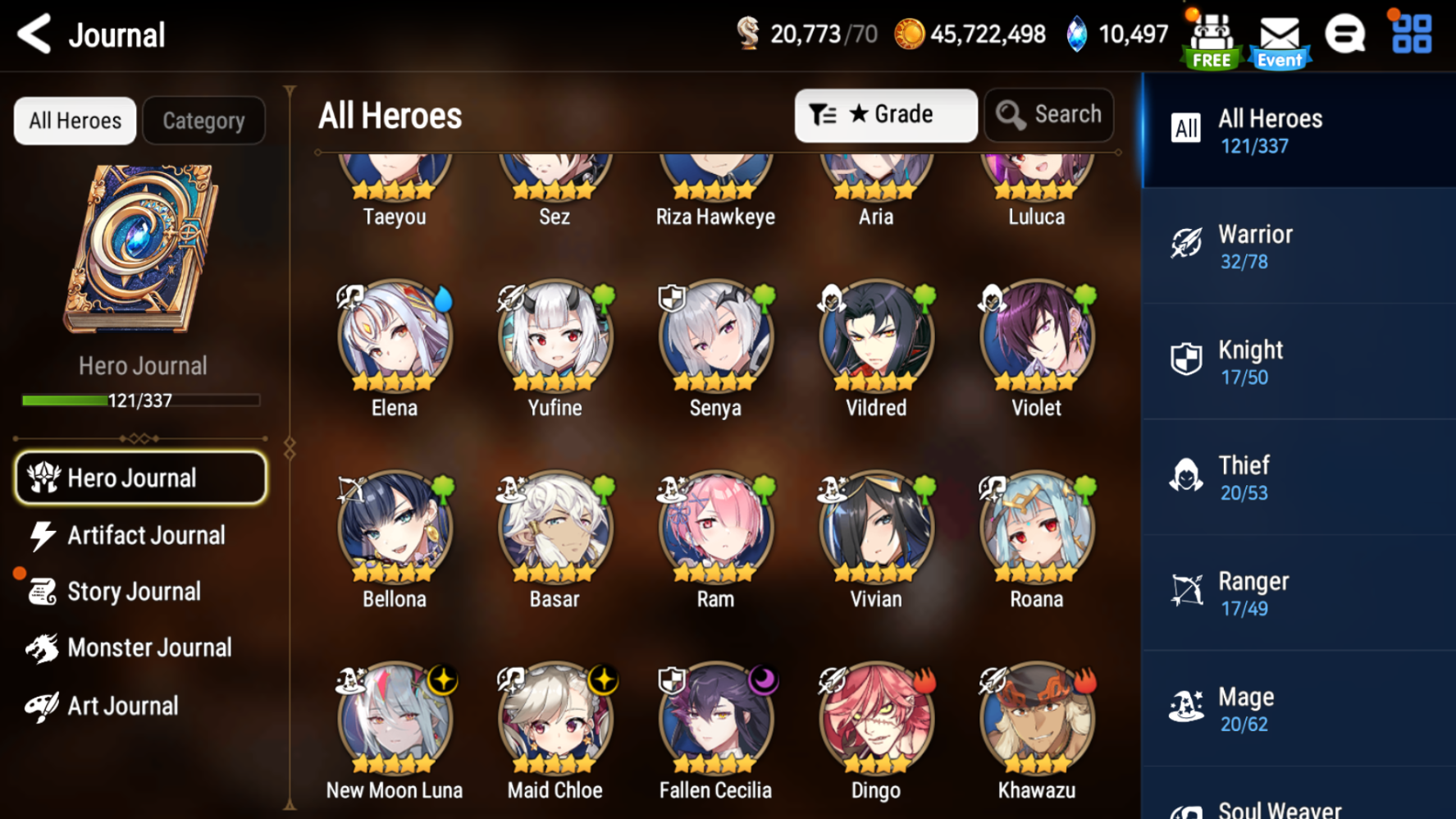 [GLOBAL] [INSTANT] Epic 7 Seven 3ML New Moon Luna Fallen Cecilia Maid Chloe +10k Gems + ML pulls Starter Account-Mobile Games Starter