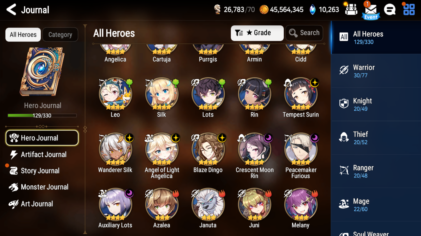 [GLOBAL] [INSTANT] Epic 7 Seven 3ML New Moon Luna Lionheart Cermia Elena Angel Angelica +10k Gems +32 ML pulls Starter Account-Mobile Games Starter