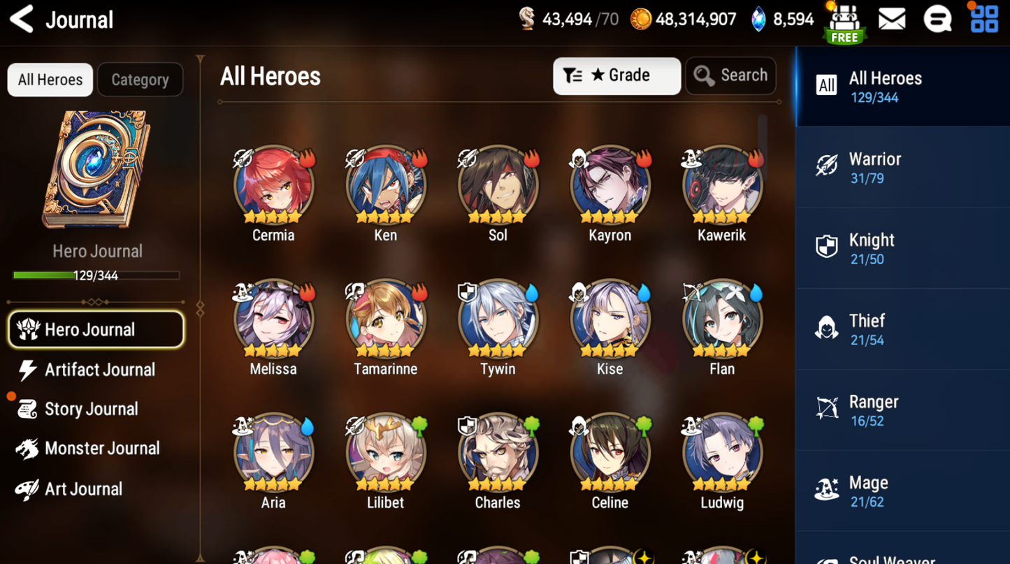 [GLOBAL] [INSTANT] Epic 7 Seven 3ML New Moon Luna Navy Captain Landy Remnant Violet + ML pulls + Name Starter Account-Mobile Games Starter