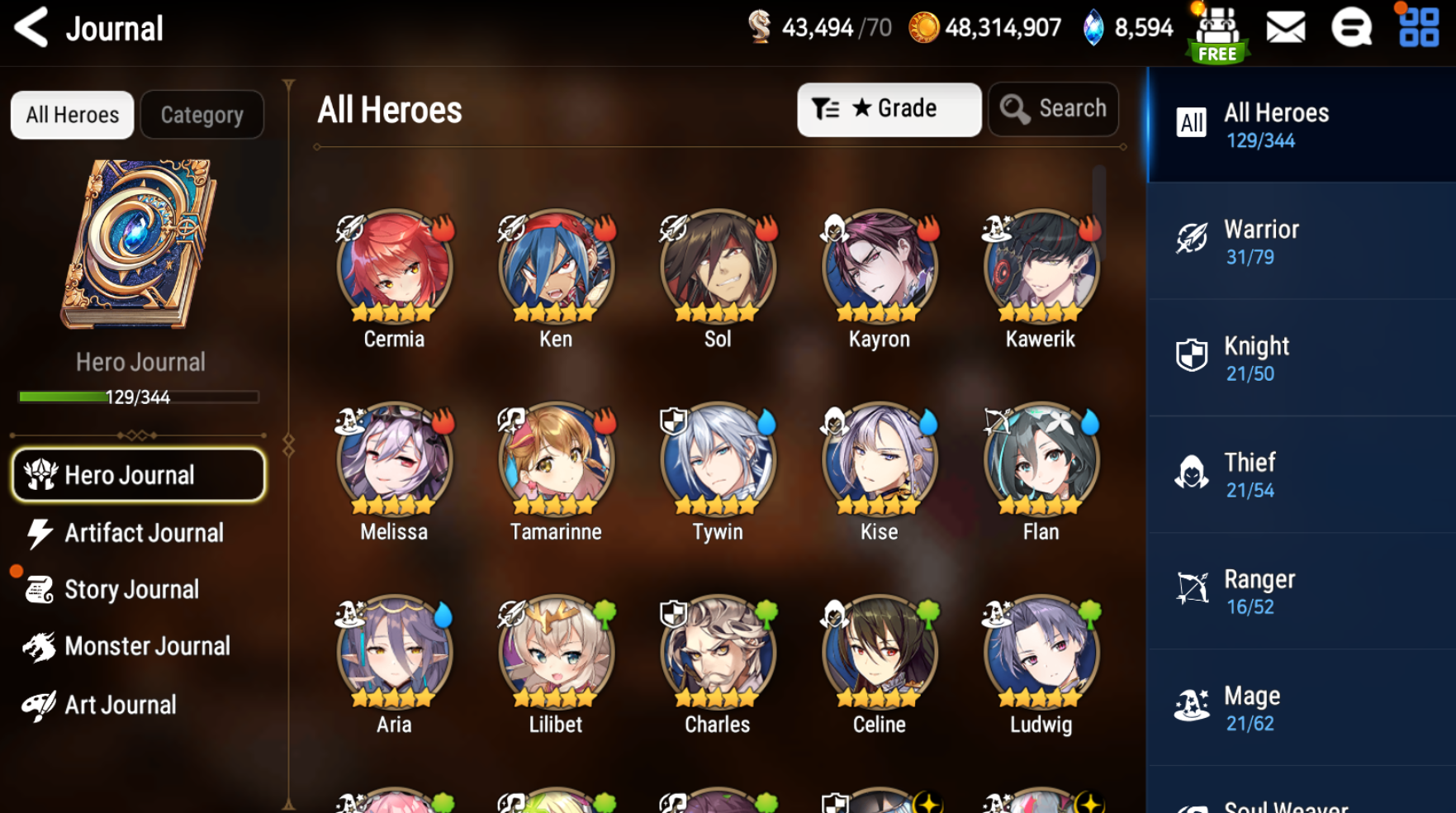 [GLOBAL] [INSTANT] Epic 7 Seven 3ML New Moon Luna Navy Captain Landy Remnant Violet + ML pulls + Name Starter Account-Mobile Games Starter