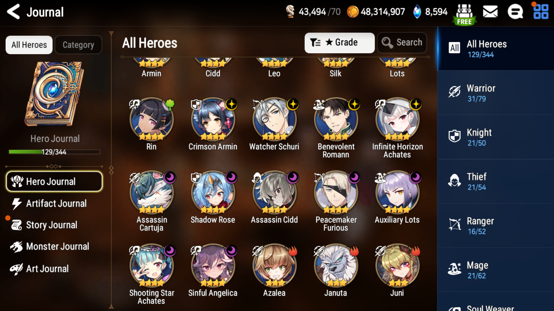 [GLOBAL] [INSTANT] Epic 7 Seven 3ML New Moon Luna Navy Captain Landy Remnant Violet + ML pulls + Name Starter Account-Mobile Games Starter