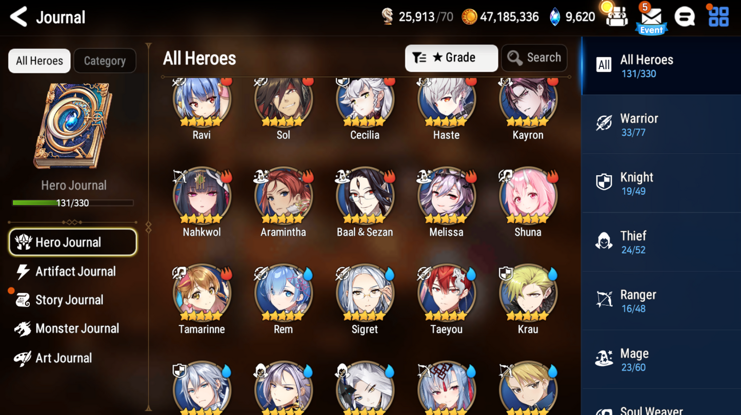 [GLOBAL] [INSTANT] Epic 7 Seven 3ML New Moon Luna Remnant Violet Vivian Rem +9.7k Gems +33 ML pulls Starter Account-Mobile Games Starter