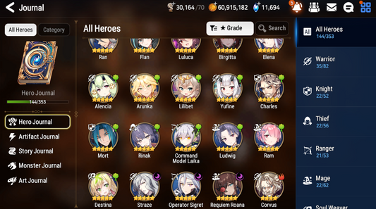 [GLOBAL] [INSTANT] Epic 7 Seven 3ML Rinak + Straze Operator Sigret Requiem Roana + 63ML pulls 11k skystones 1300 mystics+ Name Starter Account-Mobile Games Starter