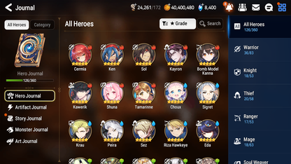 [GLOBAL] [INSTANT] Epic 7 Seven 3ML Straze Ruele of Light SBA + 42ML pulls + 20 Speed + Name Starter Account-Mobile Games Starter