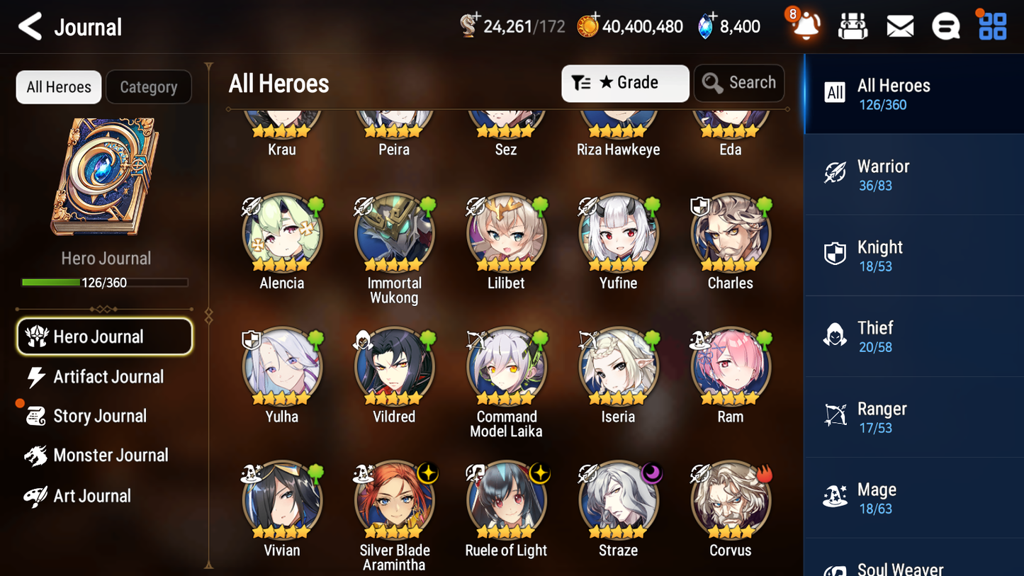 [GLOBAL] [INSTANT] Epic 7 Seven 3ML Straze Ruele of Light SBA + 42ML pulls + 20 Speed + Name Starter Account-Mobile Games Starter