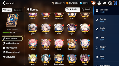[GLOBAL] [INSTANT] Epic 7 Seven 3ML Tori Belian Briar Witch Iseria Remnant Violet + 81ML pulls 13k skystones 2500 mystics+20 Speed + Name Starter Account-Mobile Games Starter